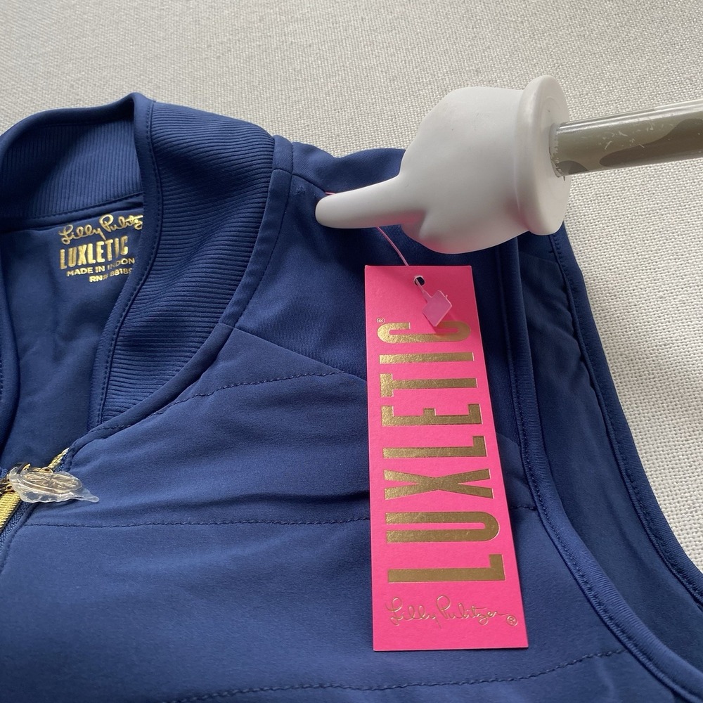 Lilly Pulitzer Luxletic Kimberline Hybrid Vest XXS Low Tide Navy NWT Flaw - Picture 10 of 15